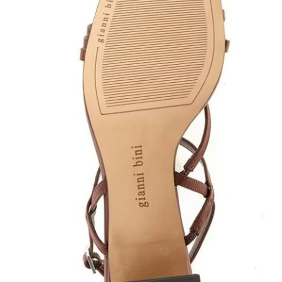 Gianni Bini Rosie Matte Satin Strappy Block Heel Sandals - Picture 4 of 5